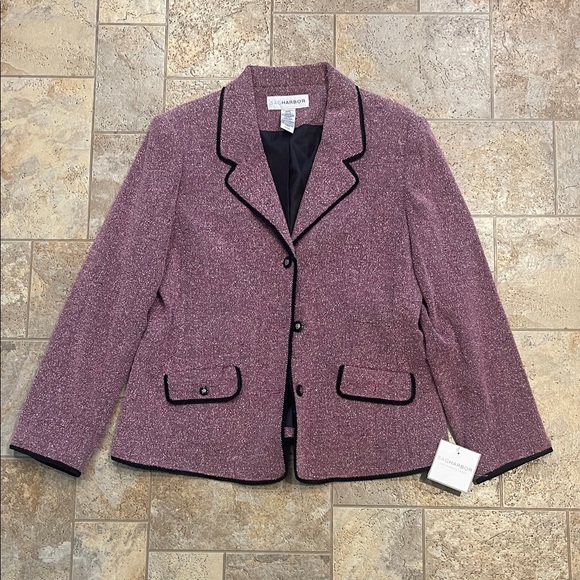 Sagharbor Women's Pink tweed Blazer Jacket - Picture 1 of 6